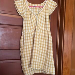 Old Navy Mustard Plaid Dress